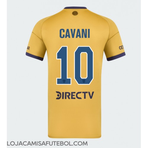 Camisa de Futebol Boca Juniors Edinson Cavani #10 Equipamento Secundário 2025-26 Manga Curta